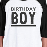 Birthday Boy Black And White Kids Baseball Shirt