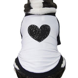 Love Heart Family-Baby Pets Black And White Baseball Shirt