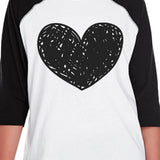 Love Heart Family-Baby Kids Black And White Baseball Shirt