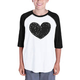 Love Heart Family-Baby Kids Black And White Baseball Shirt