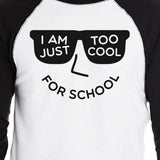 Too Cool For School Mens Black And White Baseball Shirt