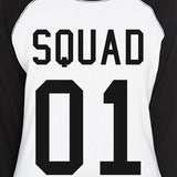 Squad01 Womens Black And White Baseball Shirt