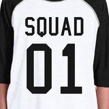 Squad01 Kids Black And White Baseball Shirt