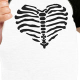 Skeleton Heart Baby Black And White BaseBall Shirt