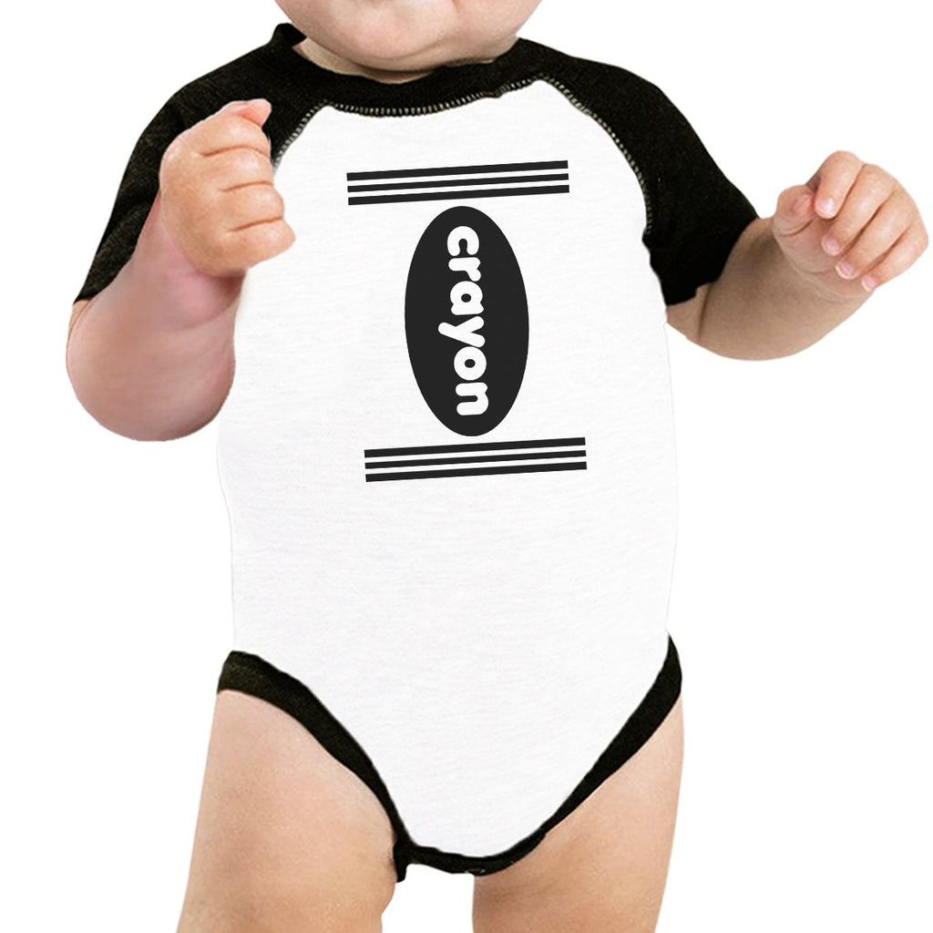 Crayon Baby Black And White BaseBall Shirt
