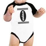 Crayon Baby Black And White BaseBall Shirt