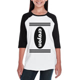 Crayon Kids Black And White BaseBall Shirt