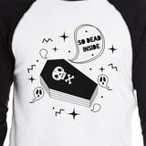So Dead Inside Coffin Mens Black And White BaseBall Shirt