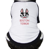 Boston Terror Terrier Pets Black And White BaseBall Shirt
