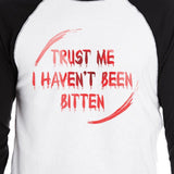 Trust Me I Haven't Been Bitten Blood Mens Black And White BaseBall Shirt