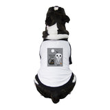 Trick-Or-Treat Skeleton Black Cat Pets Black And White BaseBall Shirt