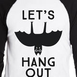 Let's Hang Out Bat Mens Black And White Baseball Shirt
