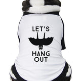 Let's Hang Out Bat Pets Black And White Baseball Shirt
