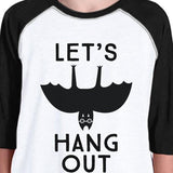 Let's Hang Out Bat Kids Black And White Baseball Shirt