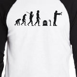 Zombie Evolution Mens Black And White Baseball Shirt