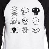 Skulls Mens Black And White Baseball Shirt