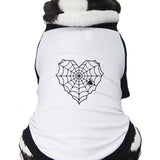 Heart Spider Web Pets Black And White Baseball Shirt