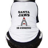 Santa Jaws Is Coming Pets Black And White Baseball Shirt
