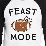 Feast Mode Mens Black And White Baseball Shirt