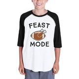 Feast Mode Kids Black And White Baseball Shirt