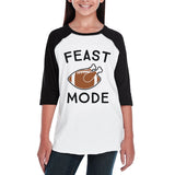 Feast Mode Kids Black And White Baseball Shirt