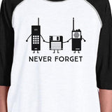 Never Forget Kids Black And White Baseball Shirt