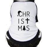 Christmas Letters Pets Black And White Baseball Shirt