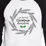 I Am The Best Christmas Decoration Wreath Mens Black And White Baseball Shirt