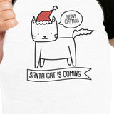 Meowy Catmas Santa Cat Is Coming Baby Black And White Baseball Shirt