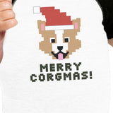 Merry Corgmas Corgi Baby Black And White Baseball Shirt