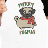 Merry Pugmas Pug Baby Black And White Baseball Shirt