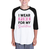 I Wear Pink For My Grandma Black And White Baseball Shirt