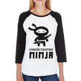 Cancer Fighting Ninja Black And White Baseball Shirt