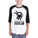 Cancer Fighting Ninja Black And White Baseball Shirt