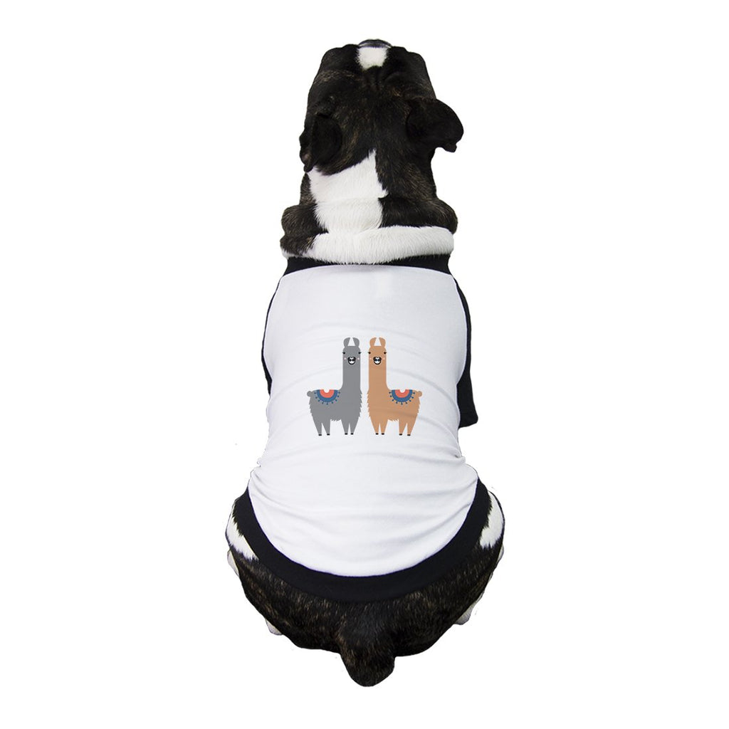 Llama Pattern Pet Baseball Shirt for Small Dogs