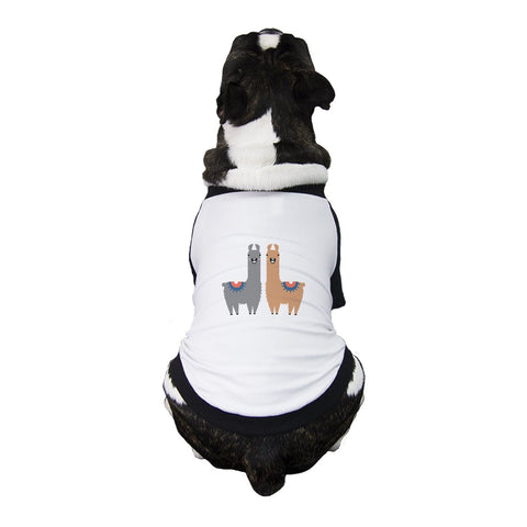 Llama Pattern Pet Baseball Shirt for Small Dogs