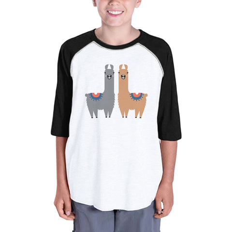 Llama Pattern Youth Baseball Jersey