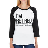 Retired Grandkids Womens Baseball Tee For Grandmother Great Gifts