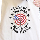 Land of The Free Home Funny Design Canvas Bag Pizza Lover Tote Bag
