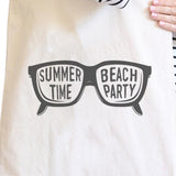 Summer Time Beach Party Natural Canvas Bags
