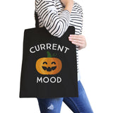Pumpkin Current Mood Black Canvas Bags