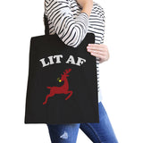 Lit Af Black Canvas Bags