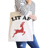 Lit Af Natural Canvas Bags