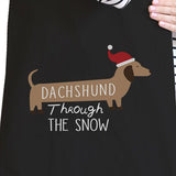 Dachshund Through The Snow Black Canvas Bags