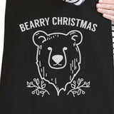 Bearry Christmas Bear Black Canvas Bags