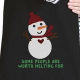 Some People Are Worth Melting For Snowman Black Canvas Bags