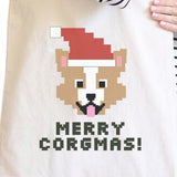 Merry Corgmas Corgi Natural Canvas Bags