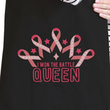 Won The Battle Queen Breast Cancer Awareness Black Canvas Bags