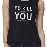 I Hate You Women's Black Crop Tee Creative Gifts For Anniversaries