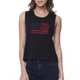 Trust Love USA Womens Black Crop Top Round Neck Line Cotton Tanks